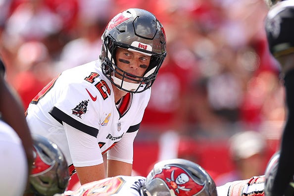 Tom Brady and the Buccaneers are on the road this week. 