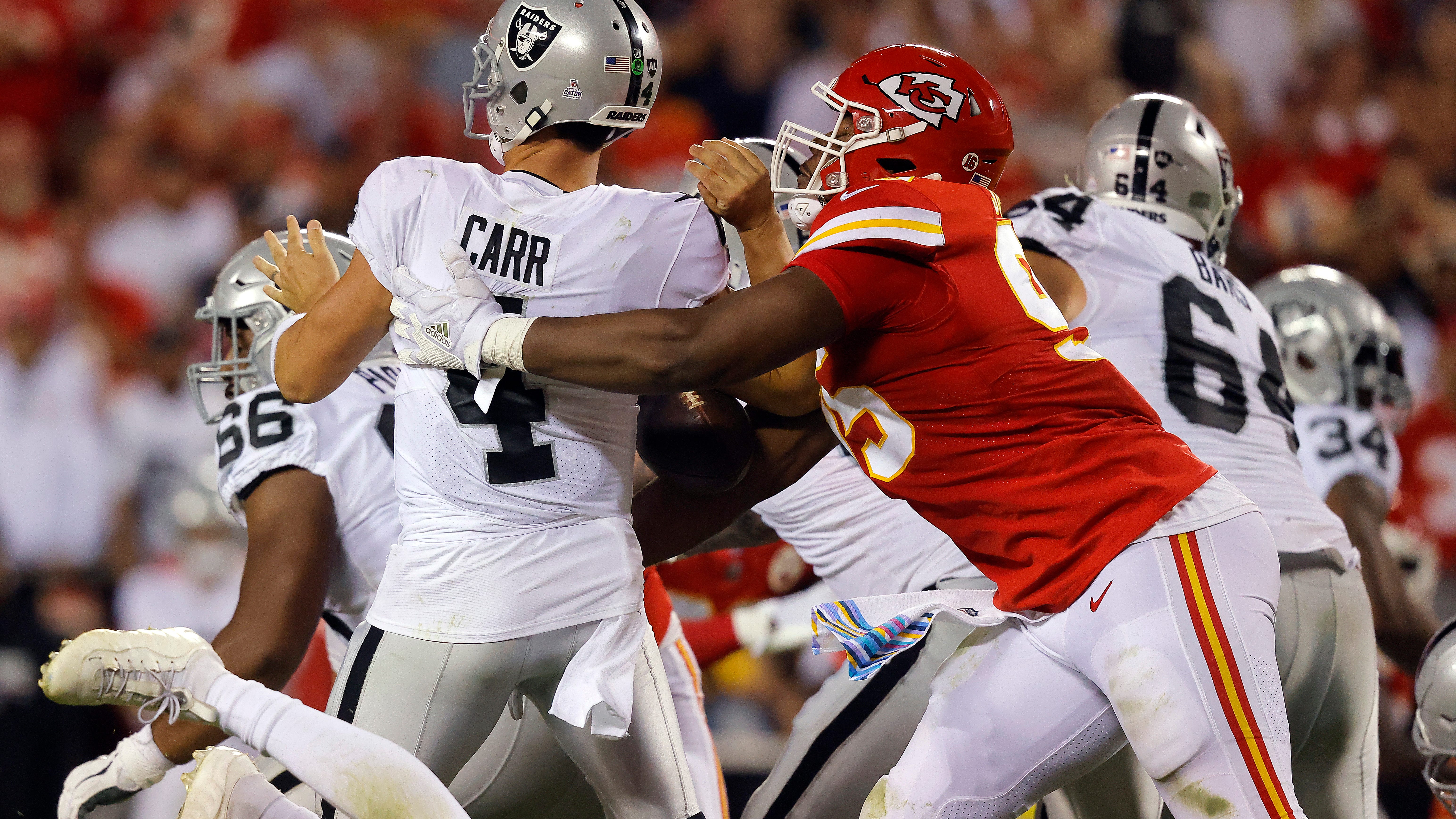Chris Jones’ roughing the passer penalty on Derek Carr was one of the worst calls ever