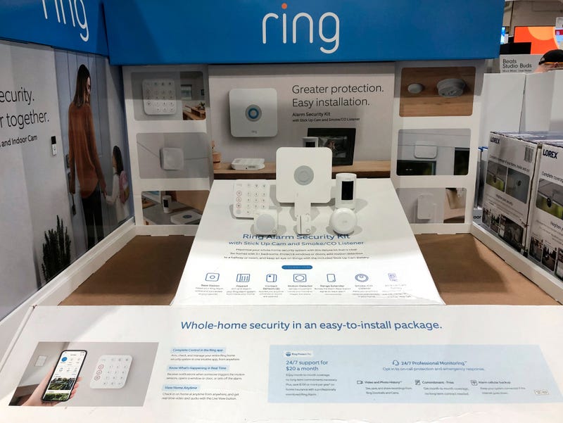 Ring, home security system for sale, Costco store, Queens, New York.