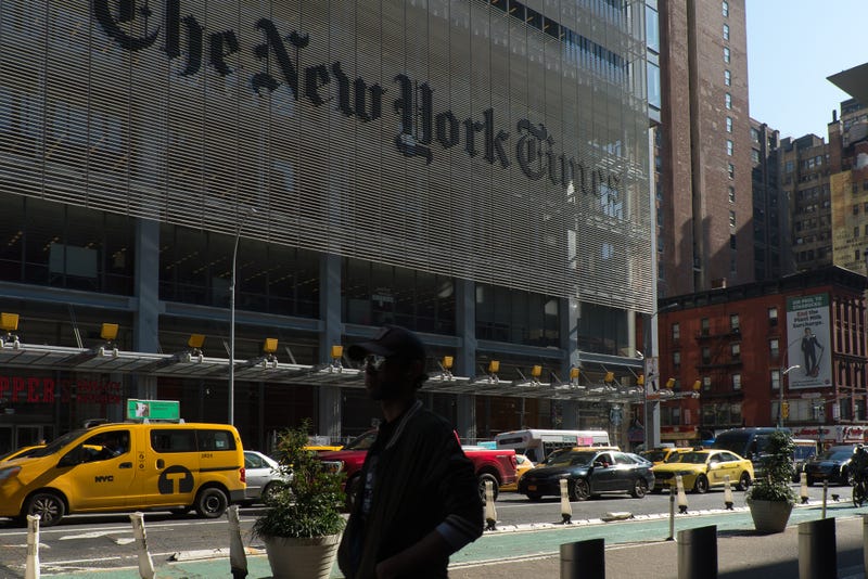 The New York Times building at 620 Eighth Avenue Midtown.