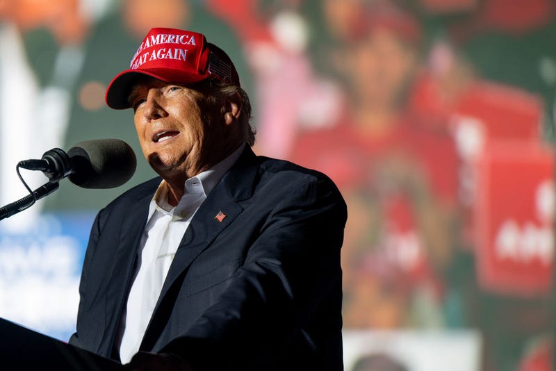 Former U.S President Donald Trump speaks at a 'Save America' rally on October 22, 2022 in Robstown, Texas. 