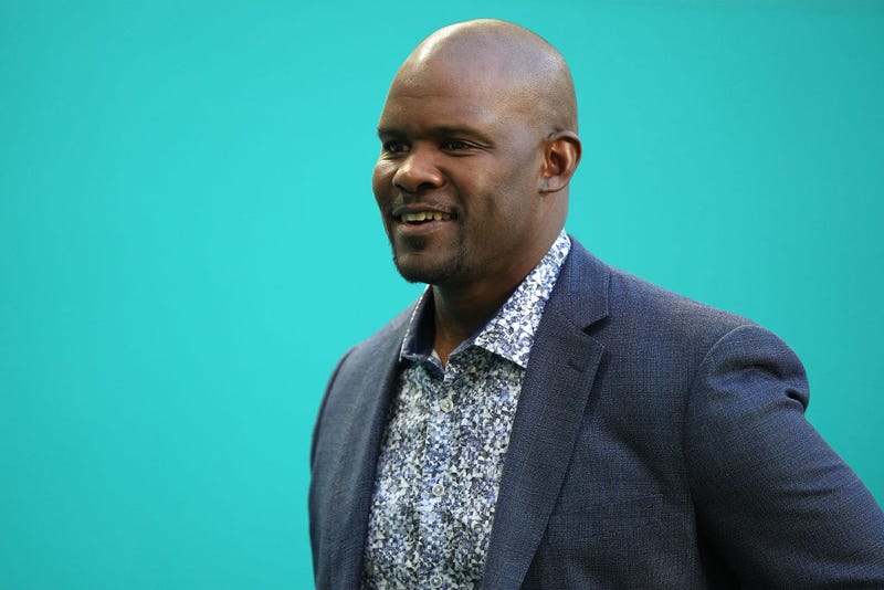 Brian Flores at news conference