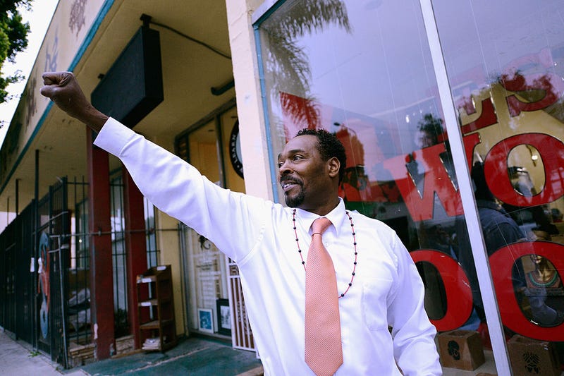 Rodney King arrives at the EsoWon books store to sign copies of his new book, "The Riot Within: My Journey From Rebellion to Redemption," on April 30, 2012 in Los Angeles, California.