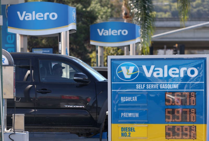 Gas prices are displayed in front of a Valero gas station on October 25, 2022, in San Rafael, California.