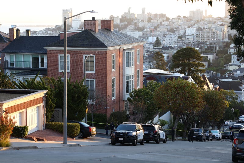 A view of the home of U.S. Speaker of the House Nancy Pelosi (D-CA) on Oct. 28, 2022 in San Francisco, California
