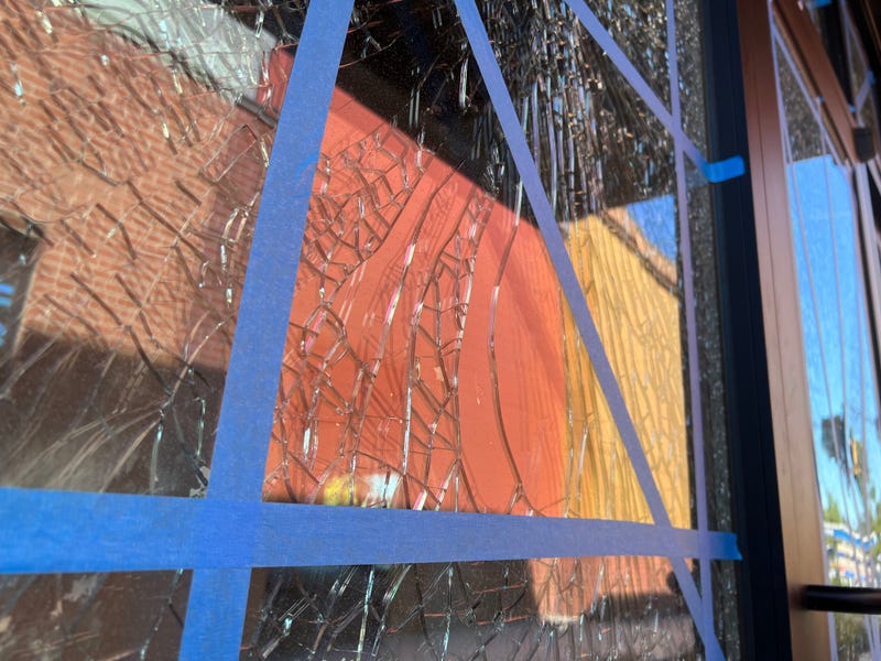 broken glass door