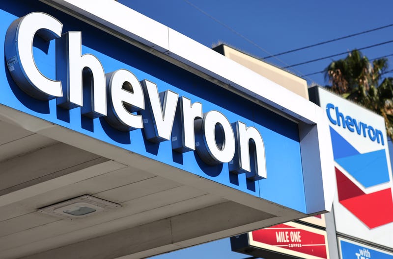 chevron logo on gas station