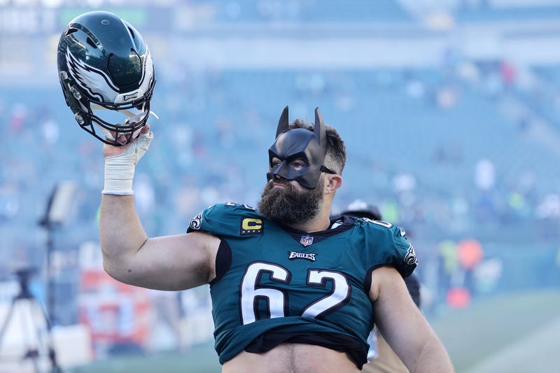 Jason Kelce of the Philadelphia Eagles reacts after a game against the Pittsburgh Steelers at Lincoln Financial Field on October 30, 2022 in Philadelphia, Pennsylvania.