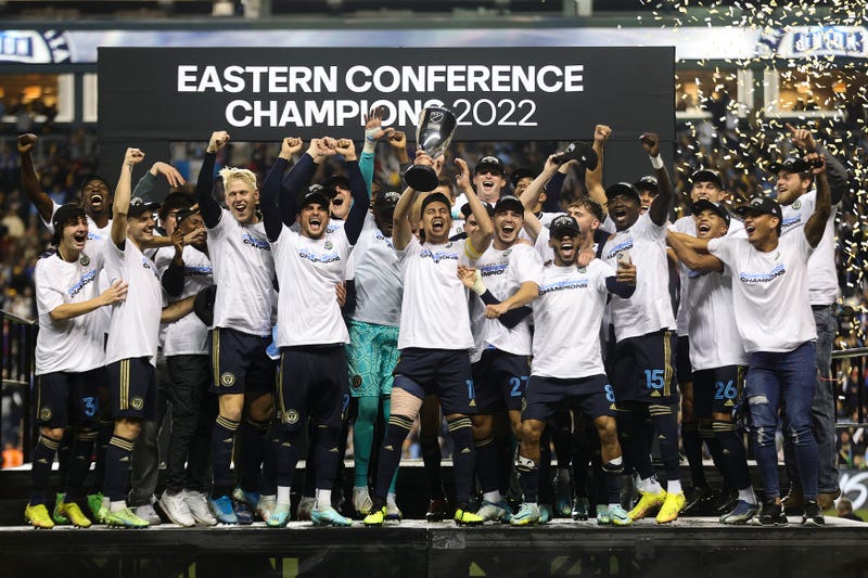 The Philadelphia Union celebrate the 2022 MLS Eastern Conference championship.