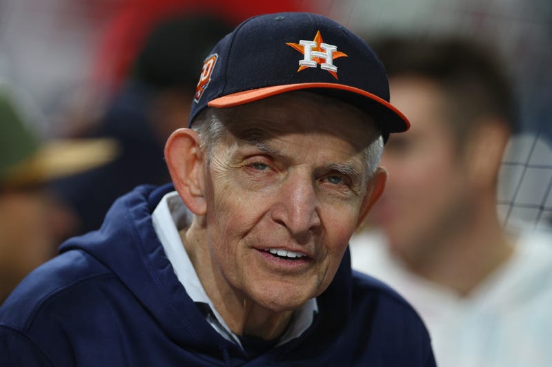 PHILADELPHIA, PENNSYLVANIA - NOVEMBER 03: Houston Astros superfan "Mattress Mack" looks on prior to Game Five of the 2022 World Series between the Houston Astros and the Philadelphia Phillies at Citizens Bank Park on November 03, 2022 in Philadelphia, Pennsylvania. (Photo by Elsa/Getty Images)