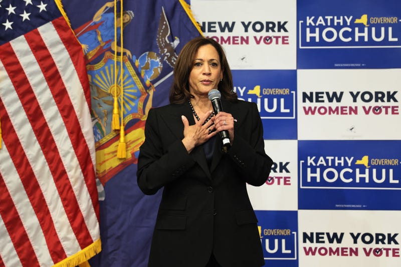 Vice President Kamala Harris speaks during a New York Women “Get Out The Vote” rally at Barnard College on November 03, 2022 in New York City. Michael M. Santiago/Getty Images