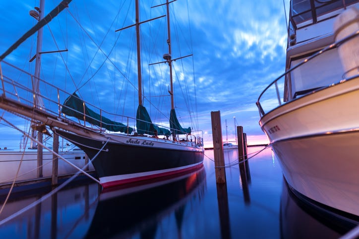 Boats in the marina at Port Sanilac
