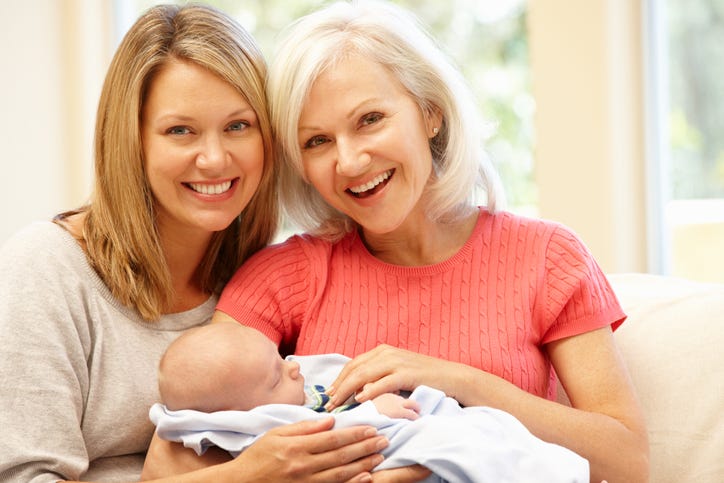 New mom with grandma