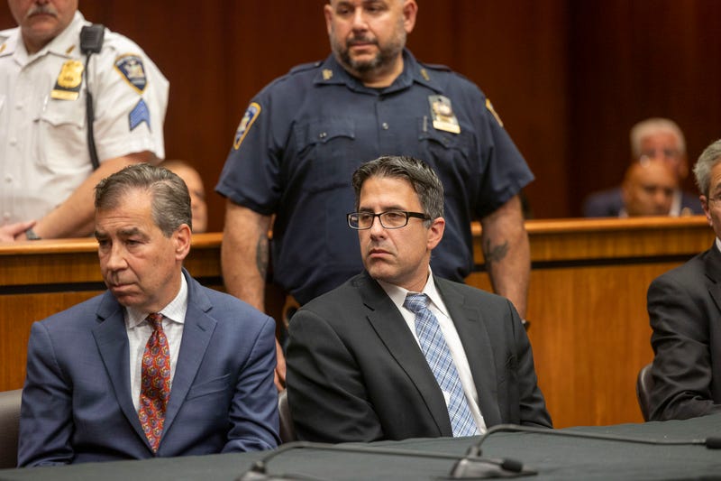 Michael Valva listens as a guilty verdict is read during his trial at Suffolk Criminal Court in Riverhead, New York, on Nov. 4, 2022