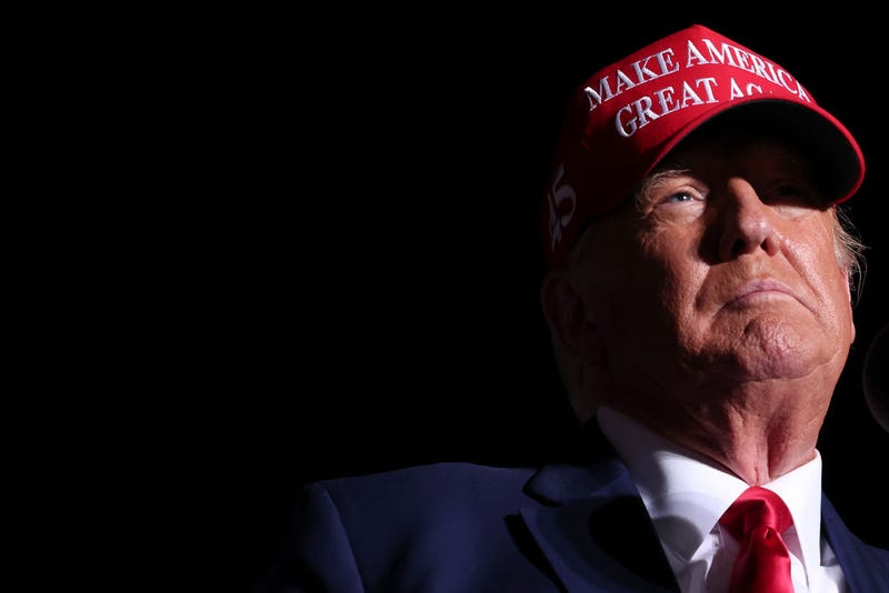 Former U.S. President Donald Trump speaks during a rally at the Arnold Palmer Regional Airport November 5, 2022 in Latrobe, Pennsylvania. 