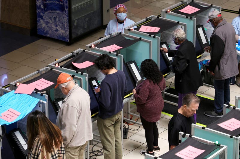 People vote at the Meadows Mall on November 08, 2022 in Las Vegas, Nevada.