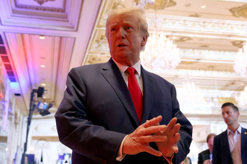 Former U.S. President Donald Trump speaks to the media during an election night event at Mar-a-Lago on November 08, 2022 in Palm Beach, Florida. Trump spoke as the nation awaits the results of voting in the midterm elections. (Photo by Joe Raedle/Getty Images)