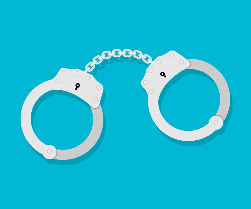 Flat illustration of handcuffs vector icon
