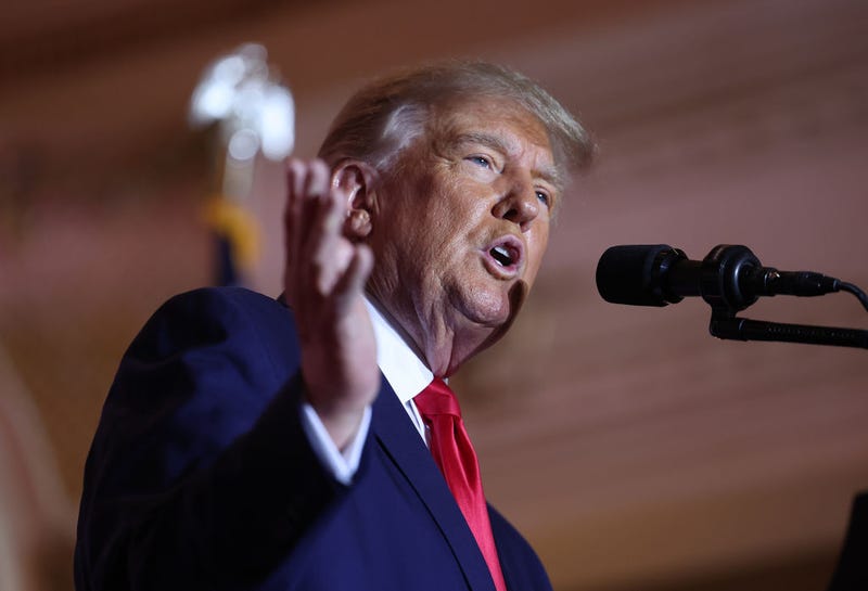 Former U.S. President Donald Trump speaks during an event at his Mar-a-Lago home on November 15, 2022 in Palm Beach, Florida. Trump announced that he was seeking another term in office and officially launched his 2024 presidential campaign. (Photo by Joe Raedle/Getty Images)