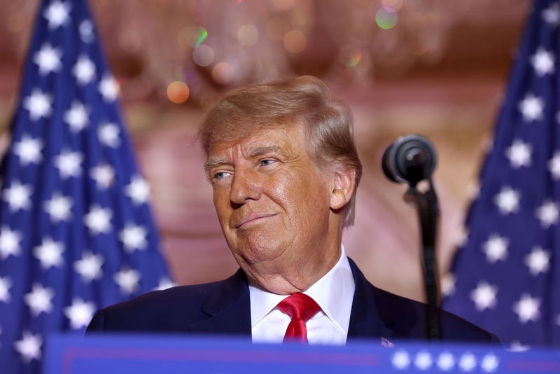 Former U.S. President Donald Trump speaks during an event at his Mar-a-Lago home on November 15, 2022 in Palm Beach, Florida.