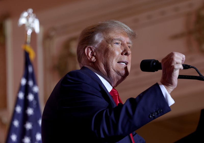 Former U.S. President Donald Trump speaks during an event at his Mar-a-Lago home on November 15, 2022 in Palm Beach, Florida. Trump announced that he was seeking another term in office and officially launched his 2024 presidential campaign. (Photo by Joe Raedle/Getty Images)