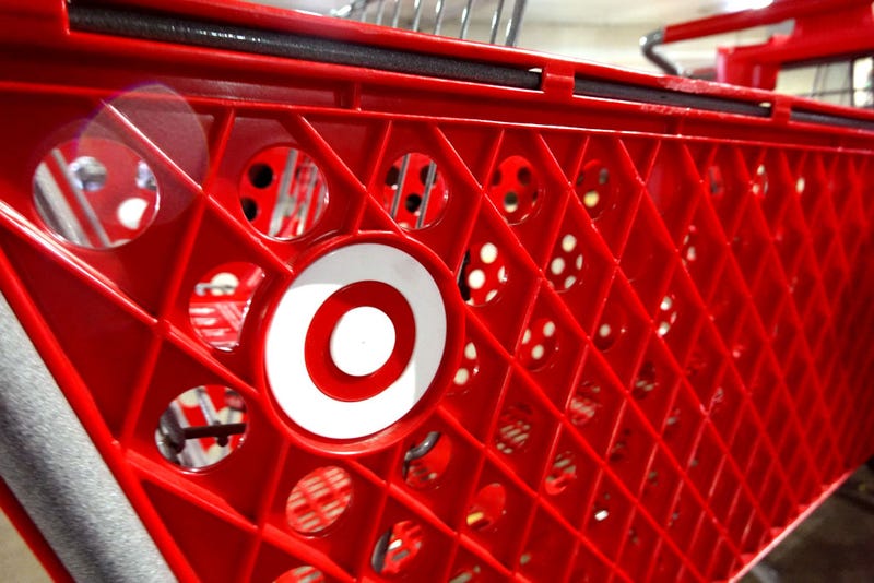 Shopping carts are lined up outside of a Target store on November 16, 2022 in Chicago, Illinois. 