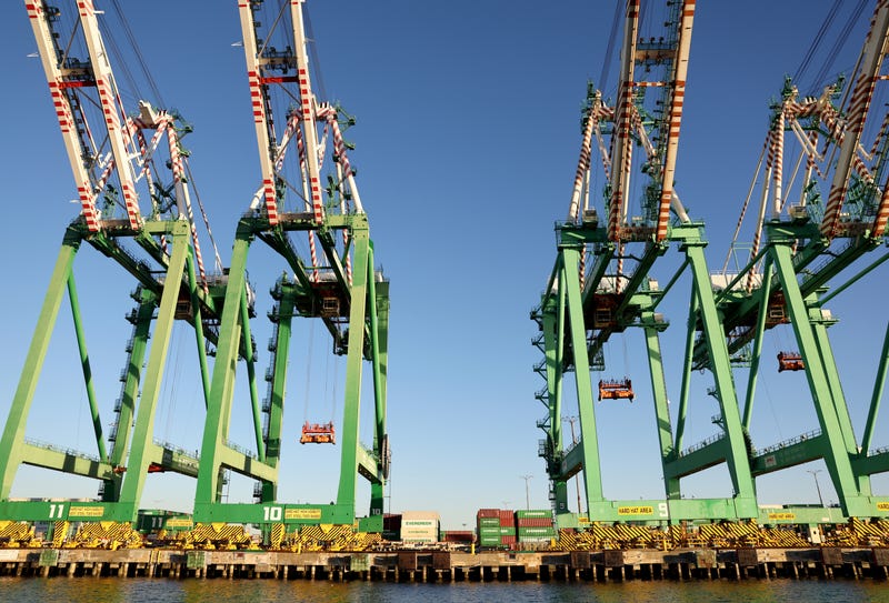 cranes at harbor