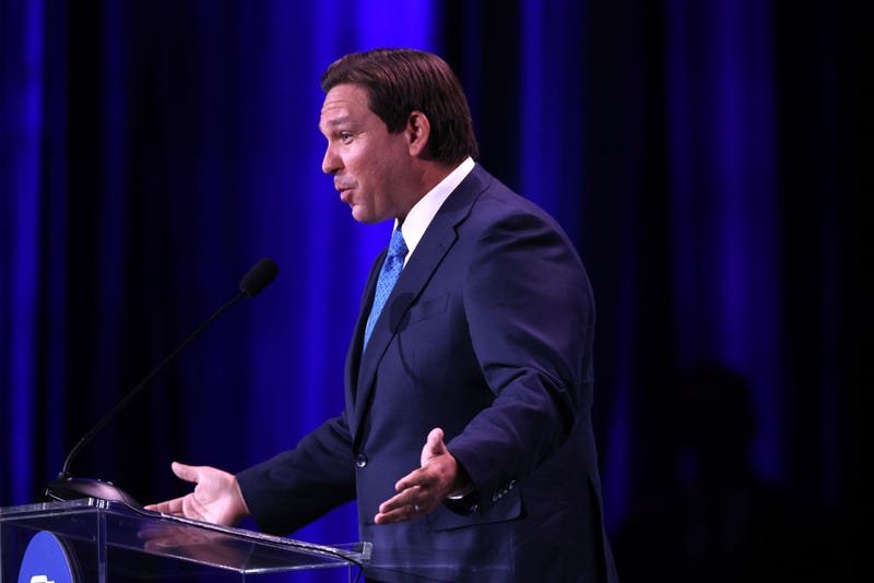 Florida Governor Ron DeSantis speaks to guests at the Republican Jewish Coalition Annual Leadership Meeting on November 19, 2022 in Las Vegas, Nevada. The meeting comes on the heels of former President Donald Trump becoming the first candidate to declare his intention to seek the GOP nomination in the 2024 presidential race. (Photo by Scott Olson/Getty Images)