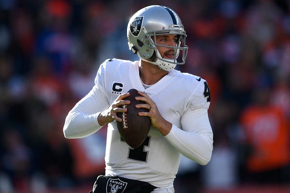 Derek Carr and the Raiders will face the Patriots in Week 15. 