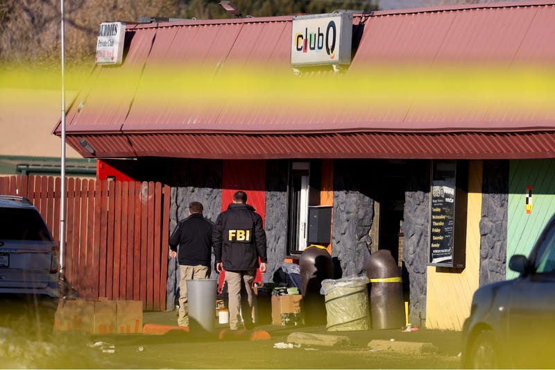Local and federal law enforcement officials continue their investigation at the Club Q nightclub on November 22, 2022 in Colorado Springs, Colorado.
