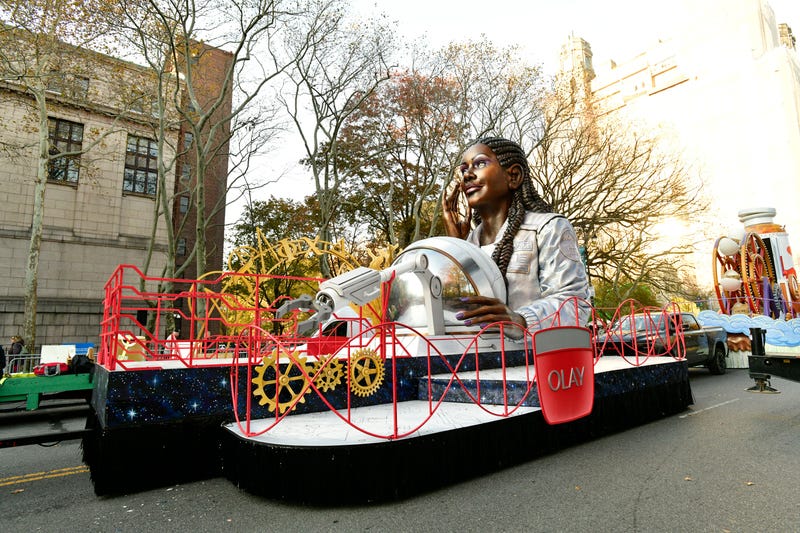 Her Future Is Stem-Sational by Olay float is seen during 96th Macy's Thanksgiving Day Parade