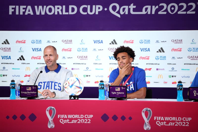 Gregg Berhalter, head coach of Team USA, and Captain Tyler Adams speak during the USA Press Conference at Main Media Center on Nov. 28, 2022, in Doha, Qatar.