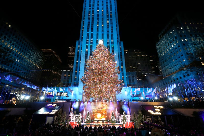 The Rockefeller Center Christmas tree is illuminated during the 90th lighting on Nov. 30, 2022