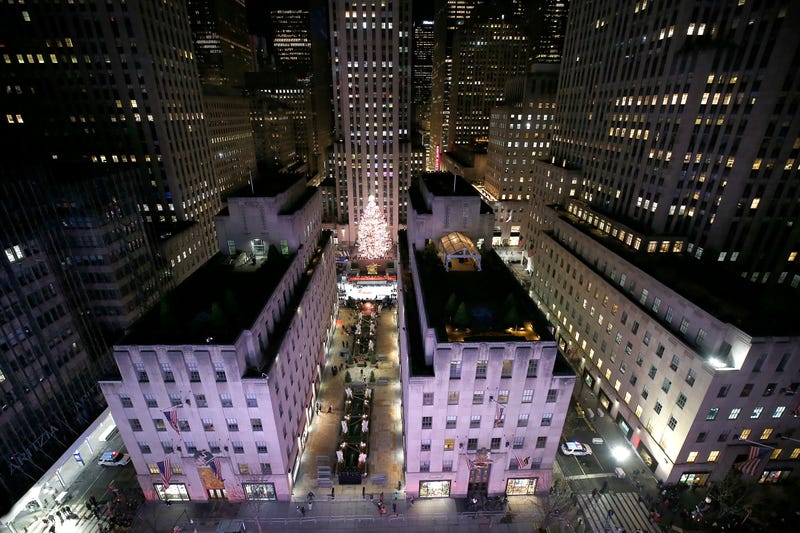 The Rockefeller Center Christmas tree is illuminated during the 90th lighting on Nov. 30, 2022