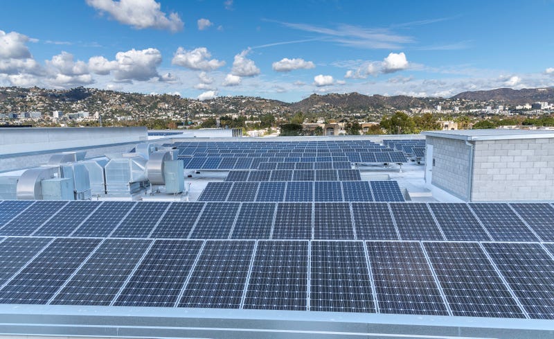 solar panels on a roof