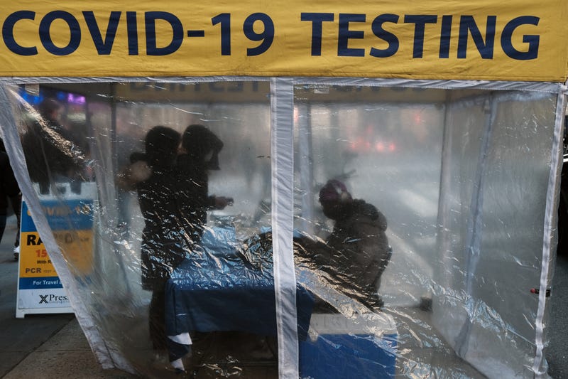 A COVID-19 testing site in Manhattan.