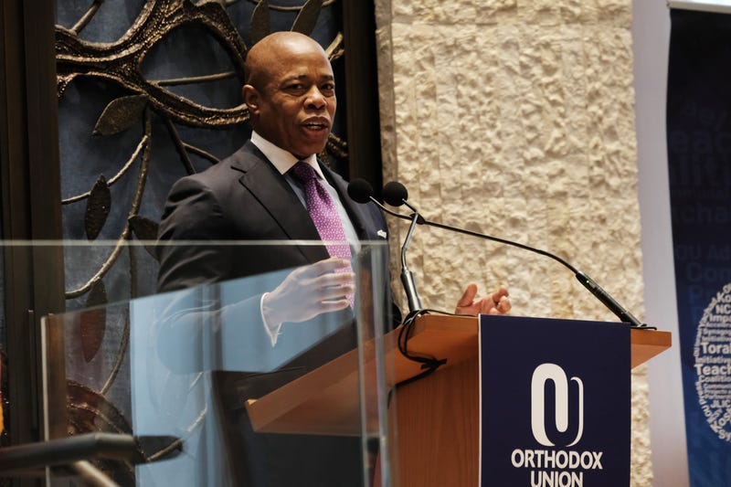 New York City Mayor Eric Adams joins other politicians and Jewish leaders for a conference addressing the rise in anti semitic incidents across the United Sates at the Lincoln Square Synagogue in Manhattan on December 12, 2022 in New York City. The conference was hosted by the Orthodox Union and comes as the Anti-Defamation League, which tracks anti-Semitic behavior nationwide, found 2,717 incidents in 2021. This represents a 34 percent rise from the previous year.