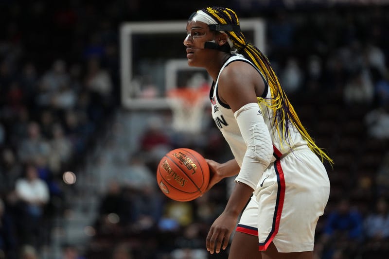 UConn forward Aaliyah Edwards, who scored a double-double in Saturday's Big East quarterfinal win over Georgetown, 3/4/23