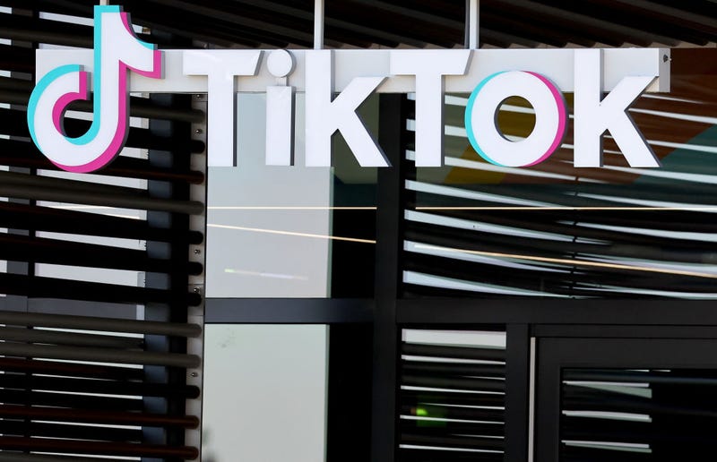 The TikTok logo is displayed at a TikTok office on December 20, 2022 in Culver City, California.