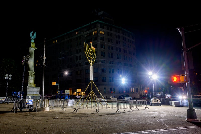 The Brooklyn menorah in Grand Army Plaza in December 2022.