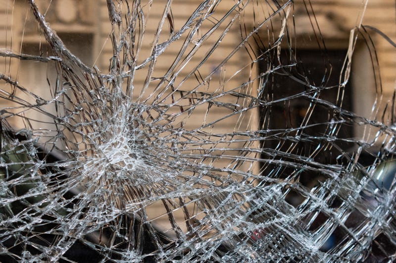 broken store window