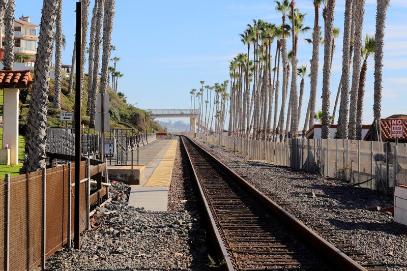 San Clemente Pier Railroad Station at San Clemente Beach.
