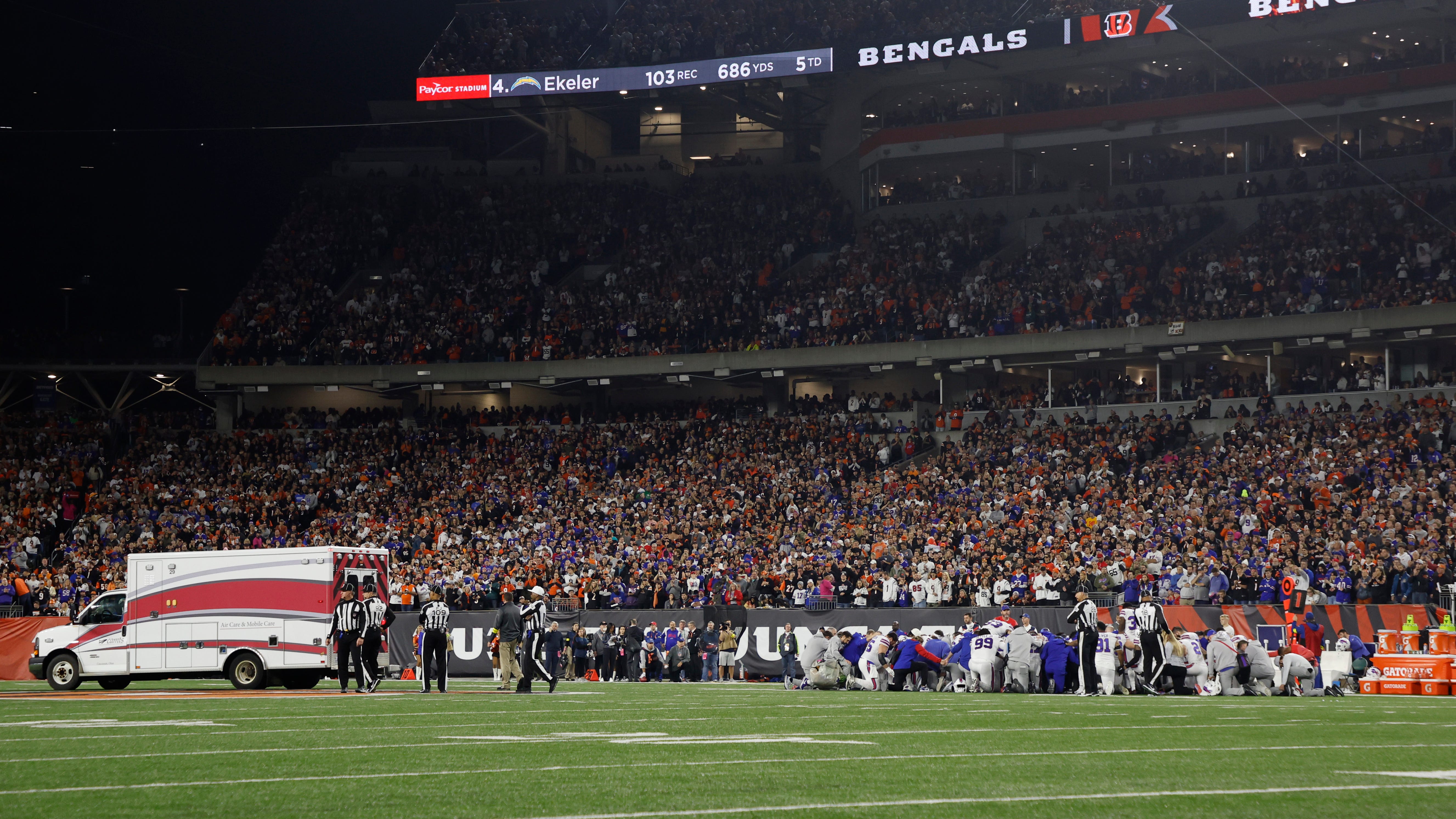 NFL suspends rest of Bills-Bengals game in Cincinnati