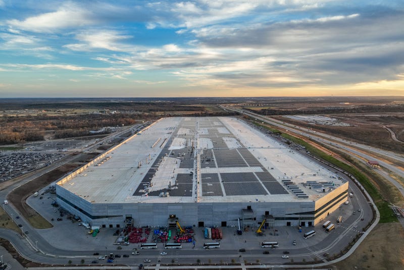 In an aerial view, the Tesla Corporate Headquarters is seen on January 03, 2023 in Travis County, Texas.