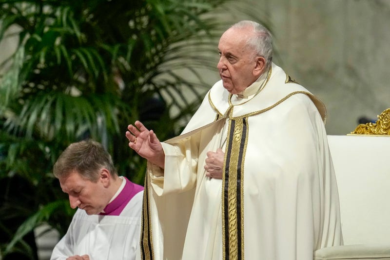 Pope Francis attends a Mass for the feast of the Epiphany at St. Peter's Basilica on January 06, 2023 in Vatican City, Vatican.