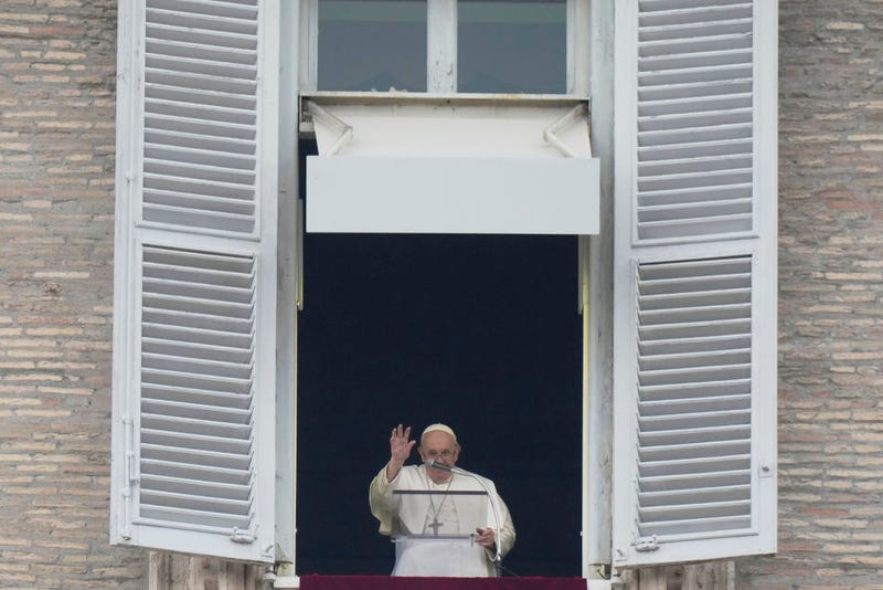 Pope Francis delivers his Angelus blessing from the window of his private studio to pilgrims gathered in Saint Peter's Square during the Feast of the Epiphany on January 06, 2023 in Vatican City, Vatican. (Photo by Christopher Furlong/Getty Images)