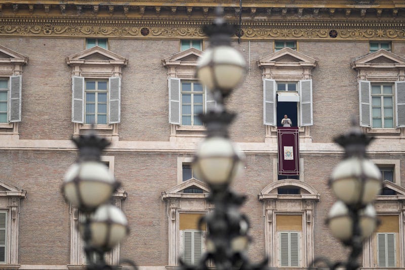 Pope Francis delivers his Angelus blessing from the window of his private studio to pilgrims gathered in Saint Peter's Square during the Feast of the Epiphany on January 06, 2023 in Vatican City, Vatican. (Photo by Christopher Furlong/Getty Images)