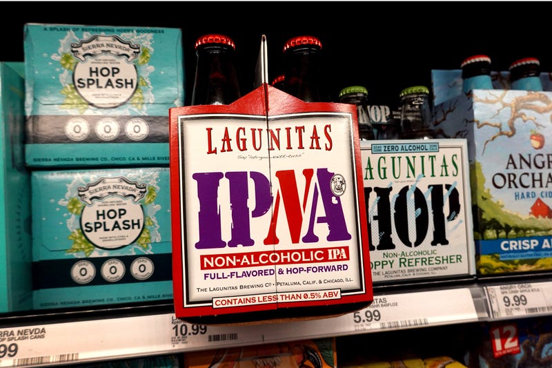 Non-alcoholic craft beer is offered for sale at a big box store on Jan. 6, 2023, in Hillside, Ill.