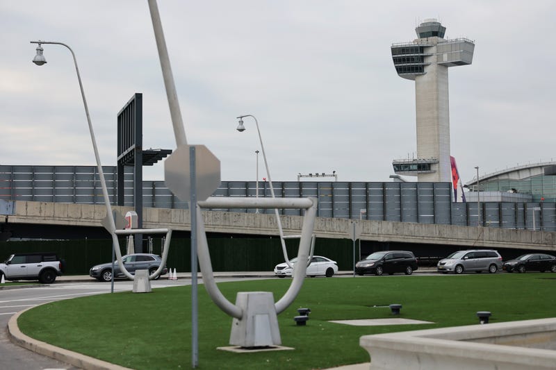 An air traffic control tower is seen at JFK Airport on Jan. 11, 2023, in New York City