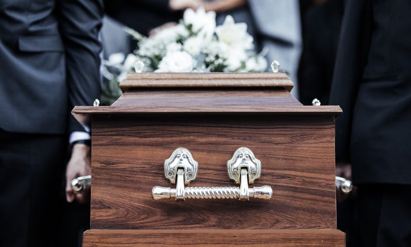 Coffin at a funeral.